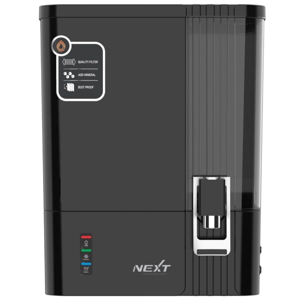 Aqua 2090 RO Water Purifier with RO + UF + Advanced Copper filter gives pure Mineral water | 7 Stage Purification | Storage tank - 10 Ltr | 12 Ltr Capacity Per Hr. | Ultra Violet LED | (Mirror Black)