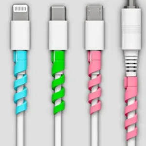 4 Pcs Spiral Charger Cable Protectors for Wires Data Cable Saver Charging Cord Protective