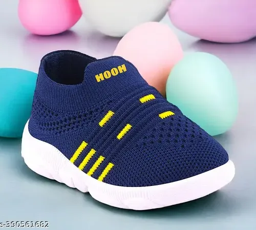 Slip-on Cute Baby boys and girls fancy whistle music sound best quality Shoes - Yellow Grey