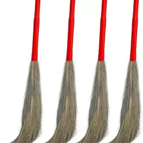Dev Creation Natural Grass Plastic Handle Broom set of 4 pc