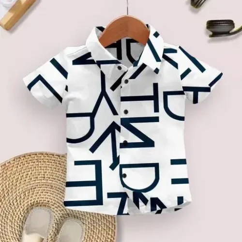 Lycra Spread Collar and Round Neck With Kids Stylish Design Kids Shirt