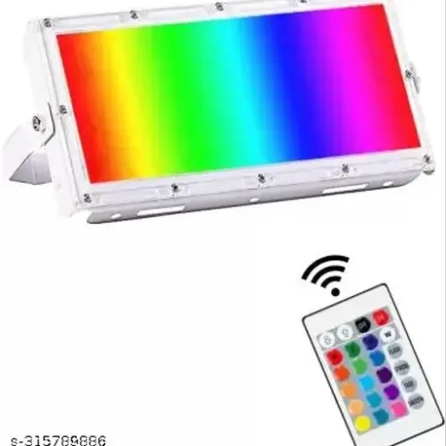 HIRU 50 Watts RGB LED Flood Light Bulb Brick Color Changing Floodlight Indoor Outdoor Wall Decorations Floor Lamp Festival Party Diwali Light with IR Remote Control Smart Bulb