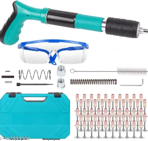 NEELPHARM Manual Steel Nail Gun Tool, Concrete Nail Gun, Portable Mini Nail Shooting Machine with 50 Nails, Nail Wall Fixing Tool for Cement Walls,Household Wood working(With Box Packing)