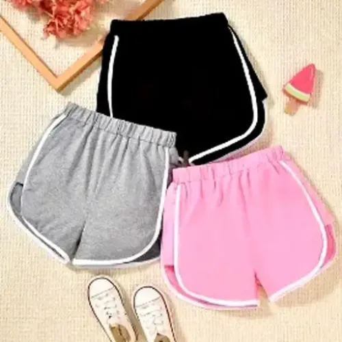 Girls Multicolour Cotton Shorts & Capris Pack of 3 | Girls SIDEPANEL Shorts