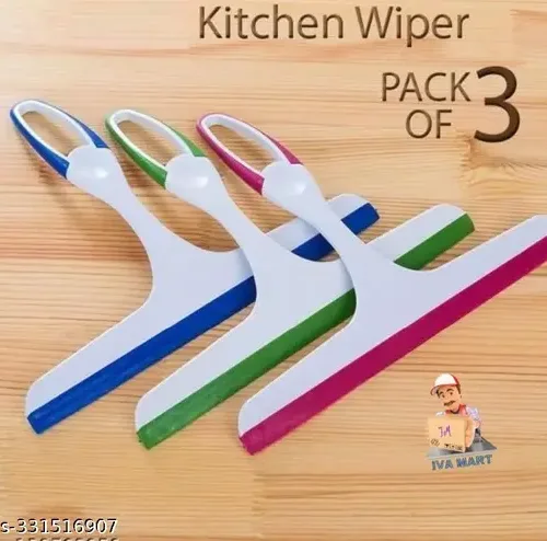 Vinyl application SqueegeeIva mart Pack of 3 Household Soft Glass Cleaning Wiper Wipe Window Scraper, Kitchen Slab, Bathroom Tile, Floor (Color May Vary) Material: Plastic Type: Kitchen Wiper Product Breadth: 10 Inch Product Height: 10 Inch Product Length: 10 Inch Net Quantity (N): Pack Of 3