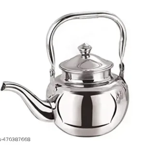 Royal Utensil Stainless Steel Tea Pot/Tea Kettle, Dishwasher Safe, Mirror Finish, 10 to 20 Cup (Silver)