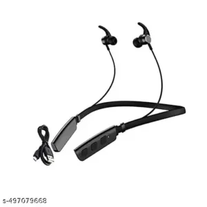 Wireless Bluetooth B-235 Neckband with Mic Powerful Stereo Sound Quality Bluetooth Headset (Black, True Wireless)