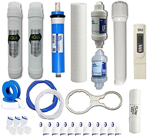 WHOLER RO Service kit with membrane & all filter of all type of water purifier, include RO Membrane, UF, Mineral, Membrane housing, pre filter, FR-450, pipe, and fittings