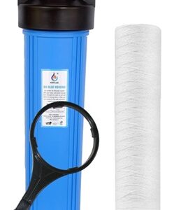 20 Inch Big Blue Jumbo Filter Housing for Whole House Water filteration System (1.5" Inlet/Outlet, Blue)